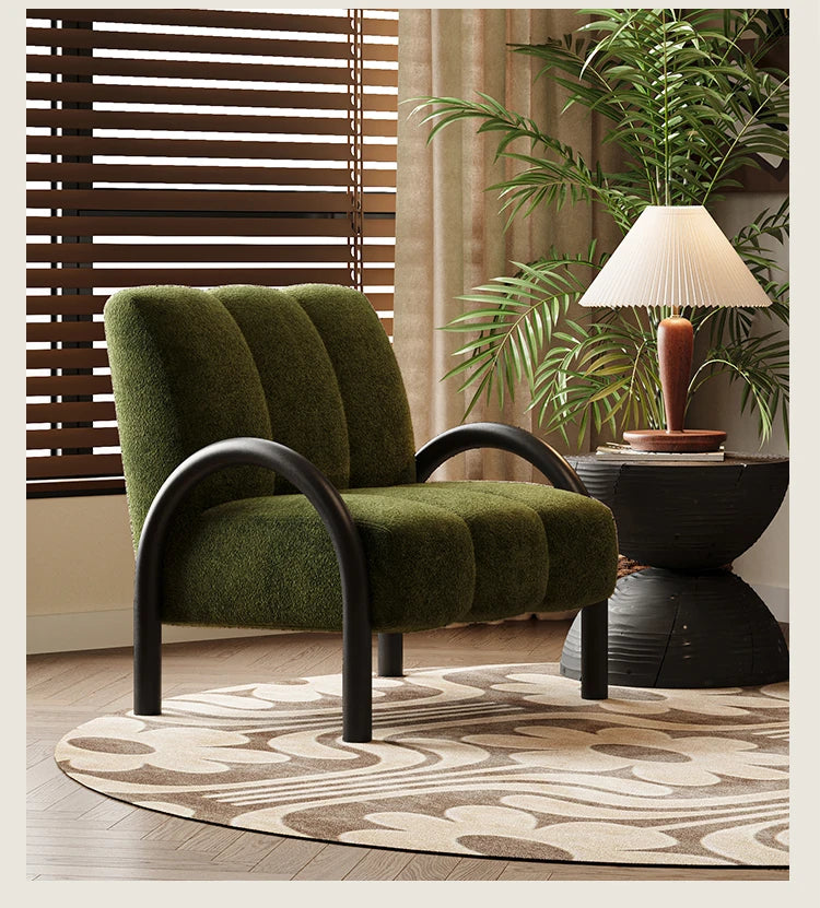 Trendy Solid Wood Chenille Accent Chair – Stylish Comfort for Your Living Space fxmj-3043