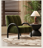 Trendy Solid Wood Chenille Accent Chair – Stylish Comfort for Your Living Space fxmj-3043