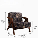 Stylish Ash Wood Accent Chair with Cotton-Ramie Upholstery - Modern Comfort for Your Living Space fxmj-3044
