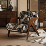 Stylish Ash Wood Accent Chair with Cotton-Ramie Upholstery - Modern Comfort for Your Living Space fxmj-3044