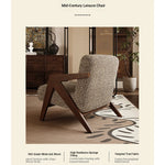 Stylish Ash Wood Accent Chair with Cotton-Ramie Upholstery - Modern Comfort for Your Living Space fxmj-3044