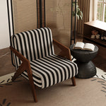 Stylish Ash Wood Accent Chair with Cotton-Ramie Upholstery - Modern Comfort for Your Living Space fxmj-3044