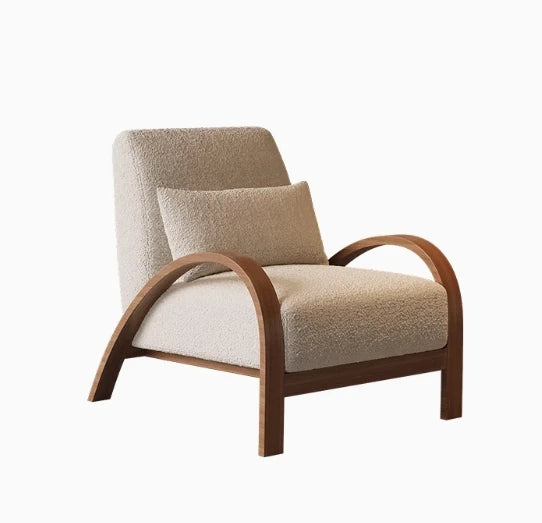 Cozy Faux Lambswool Sofa Chair with Stylish Wooden Frame - Perfect for Modern Living Rooms fxmj-3045