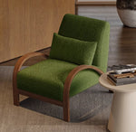 Cozy Faux Lambswool Sofa Chair with Stylish Wooden Frame - Perfect for Modern Living Rooms fxmj-3045