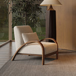 Cozy Faux Lambswool Sofa Chair with Stylish Wooden Frame - Perfect for Modern Living Rooms fxmj-3045