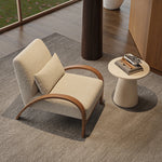 Cozy Faux Lambswool Sofa Chair with Stylish Wooden Frame - Perfect for Modern Living Rooms fxmj-3045