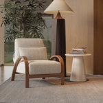 Cozy Faux Lambswool Sofa Chair with Stylish Wooden Frame - Perfect for Modern Living Rooms fxmj-3045