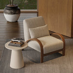 Cozy Faux Lambswool Sofa Chair with Stylish Wooden Frame - Perfect for Modern Living Rooms fxmj-3045