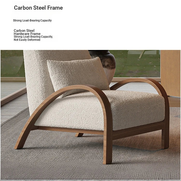 Cozy Faux Lambswool Sofa Chair with Stylish Wooden Frame - Perfect for Modern Living Rooms fxmj-3045