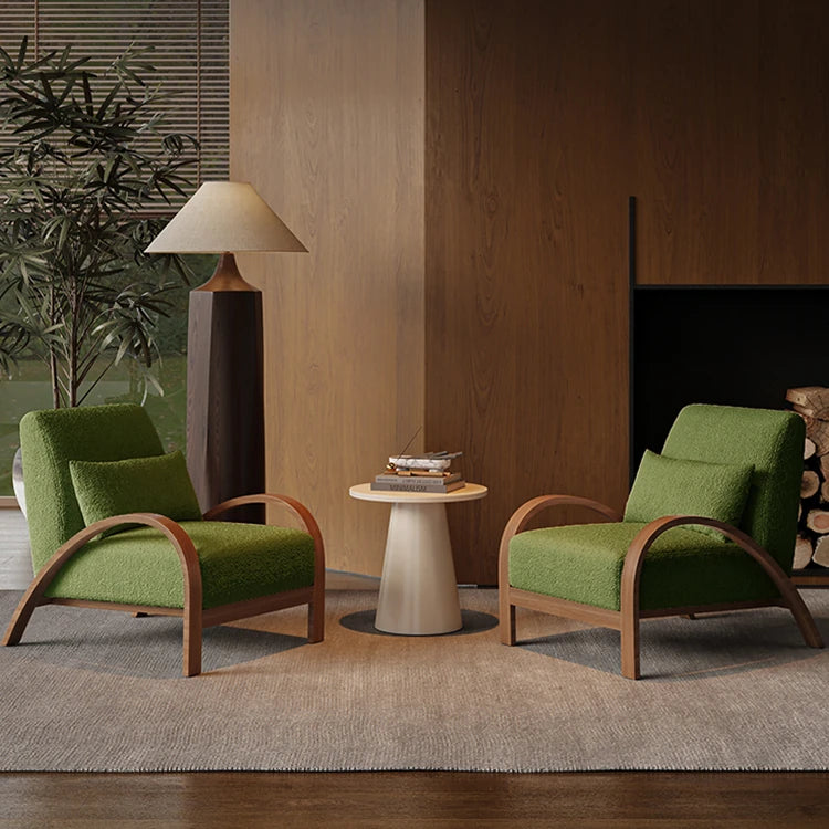 Cozy Faux Lambswool Sofa Chair with Stylish Wooden Frame - Perfect for Modern Living Rooms fxmj-3045
