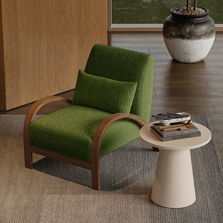 Cozy Faux Lambswool Sofa Chair with Stylish Wooden Frame - Perfect for Modern Living Rooms fxmj-3045
