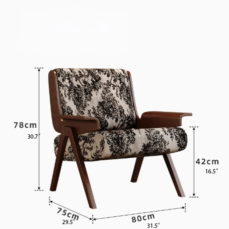 Stylish Black and White Striped Accent Chair with Ash Wood Frame – Perfect for Modern Living Spaces fxmj-3046