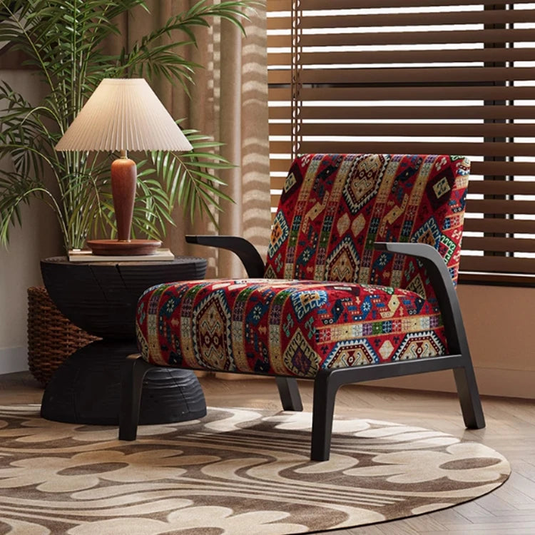 Stylish Black and White Floral Accent Chair with Modern Design – Perfect for Living Room Decor fxmj-3048
