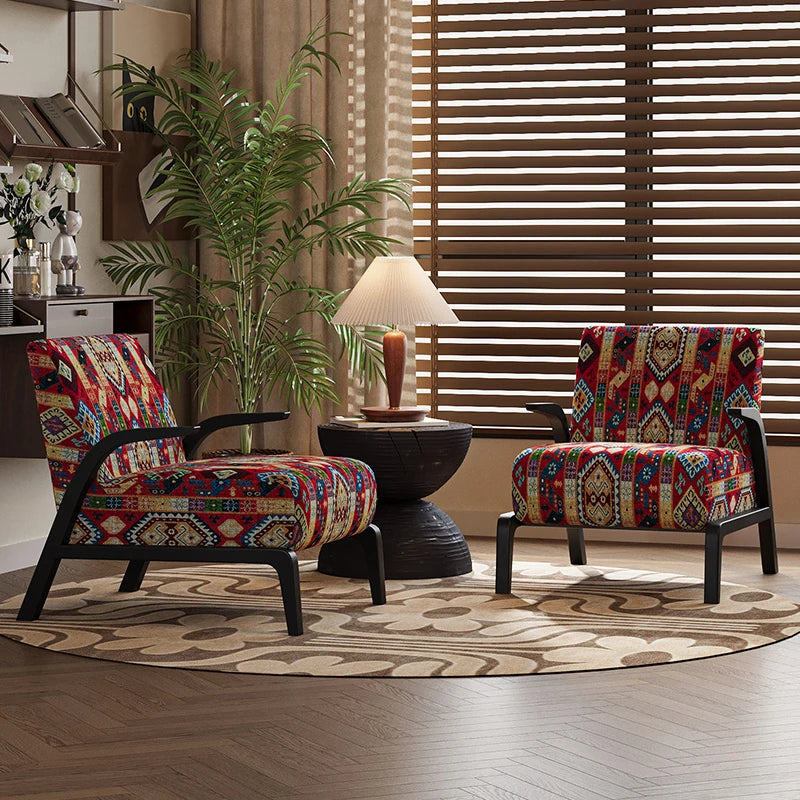 Stylish Black and White Floral Accent Chair with Modern Design – Perfect for Living Room Decor fxmj-3048