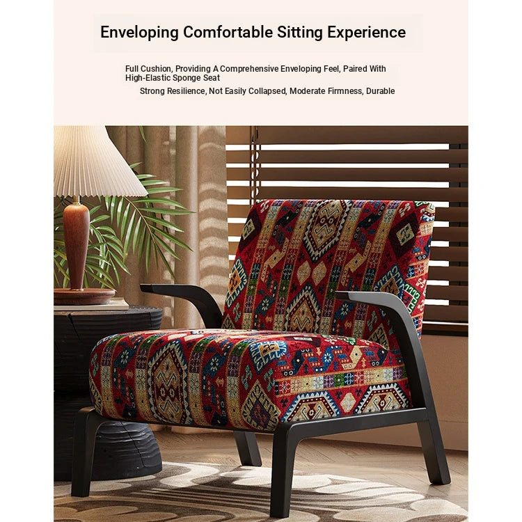 Stylish Black and White Floral Accent Chair with Modern Design – Perfect for Living Room Decor fxmj-3048