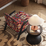 Stylish Black and White Floral Accent Chair with Modern Design – Perfect for Living Room Decor fxmj-3048