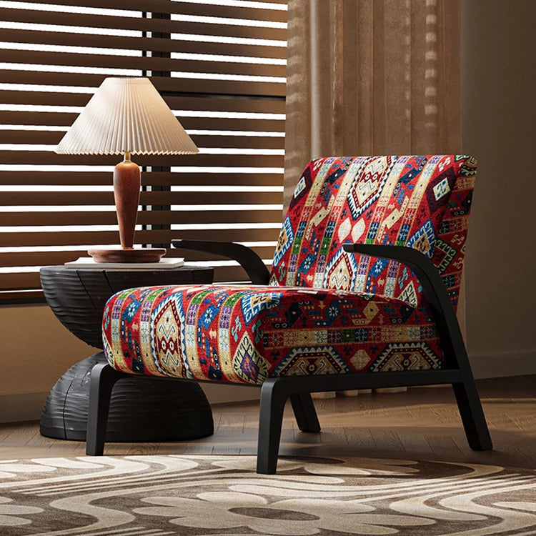 Stylish Black and White Floral Accent Chair with Modern Design – Perfect for Living Room Decor fxmj-3048