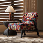 Stylish Black and White Floral Accent Chair with Modern Design – Perfect for Living Room Decor fxmj-3048