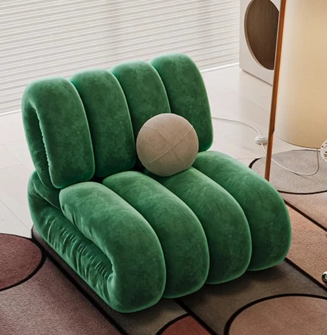 Stylish Blue Velvet Sofa Chair with Pine Frame - Modern Oversized Comfort for Living Room fxmj-3050