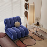 Stylish Blue Velvet Sofa Chair with Pine Frame - Modern Oversized Comfort for Living Room fxmj-3050