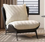 Stylish Synthetic Leather Accent Chair with Plush Cotton Cushion – Perfect for Modern Living Spaces fxmj-3051