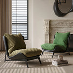 Stylish Synthetic Leather Accent Chair with Plush Cotton Cushion – Perfect for Modern Living Spaces fxmj-3051