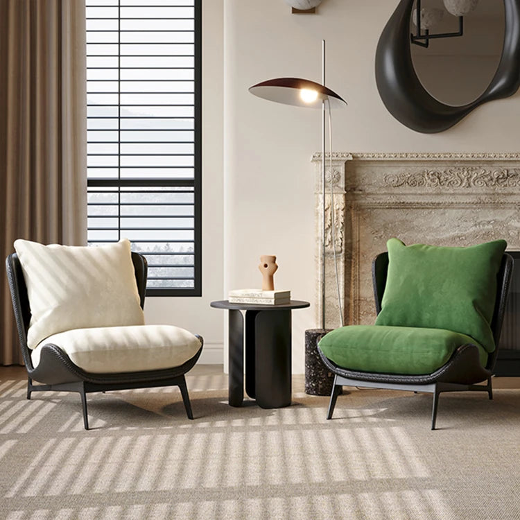 Stylish Synthetic Leather Accent Chair with Plush Cotton Cushion – Perfect for Modern Living Spaces fxmj-3051