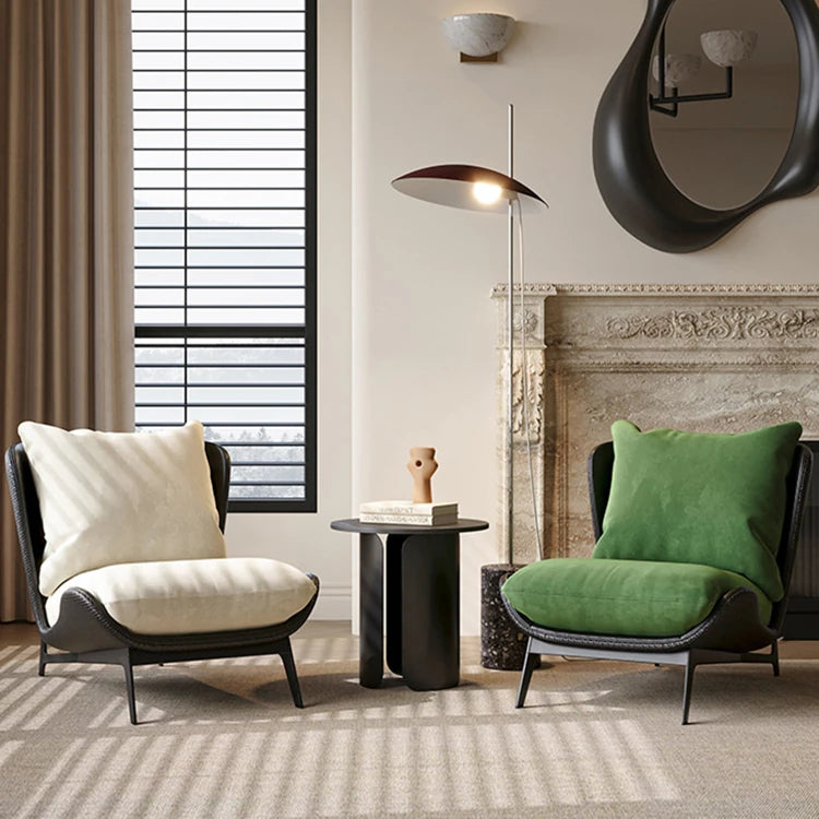 Stylish Synthetic Leather Accent Chair with Plush Cotton Cushion – Perfect for Modern Living Spaces fxmj-3051