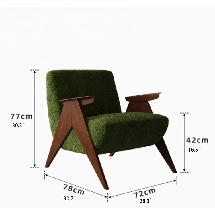 Stylish Ash Wood Chenille Sofa Chair for Modern Living Spaces – Comfortable & Chic Accent Furniture fxmj-3052