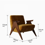 Stylish Ash Wood Chenille Sofa Chair for Modern Living Spaces – Comfortable & Chic Accent Furniture fxmj-3052