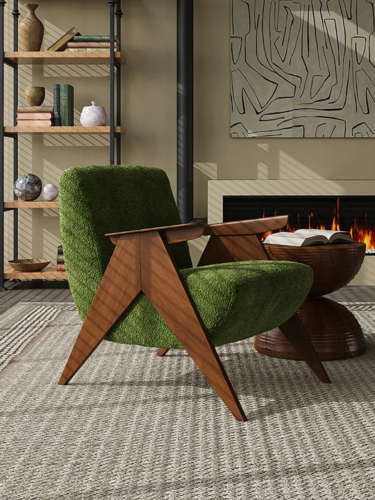 Stylish Ash Wood Chenille Sofa Chair for Modern Living Spaces – Comfortable & Chic Accent Furniture fxmj-3052