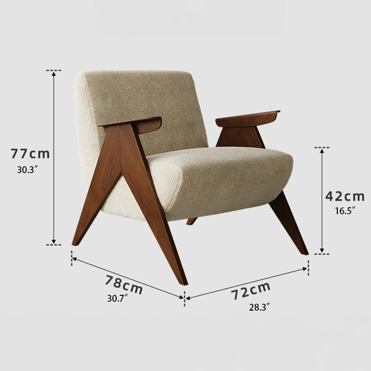 Stylish Ash Wood Chenille Sofa Chair for Modern Living Spaces – Comfortable & Chic Accent Furniture fxmj-3052