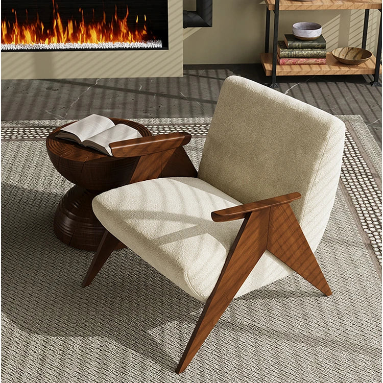 Stylish Ash Wood Chenille Sofa Chair for Modern Living Spaces – Comfortable & Chic Accent Furniture fxmj-3052