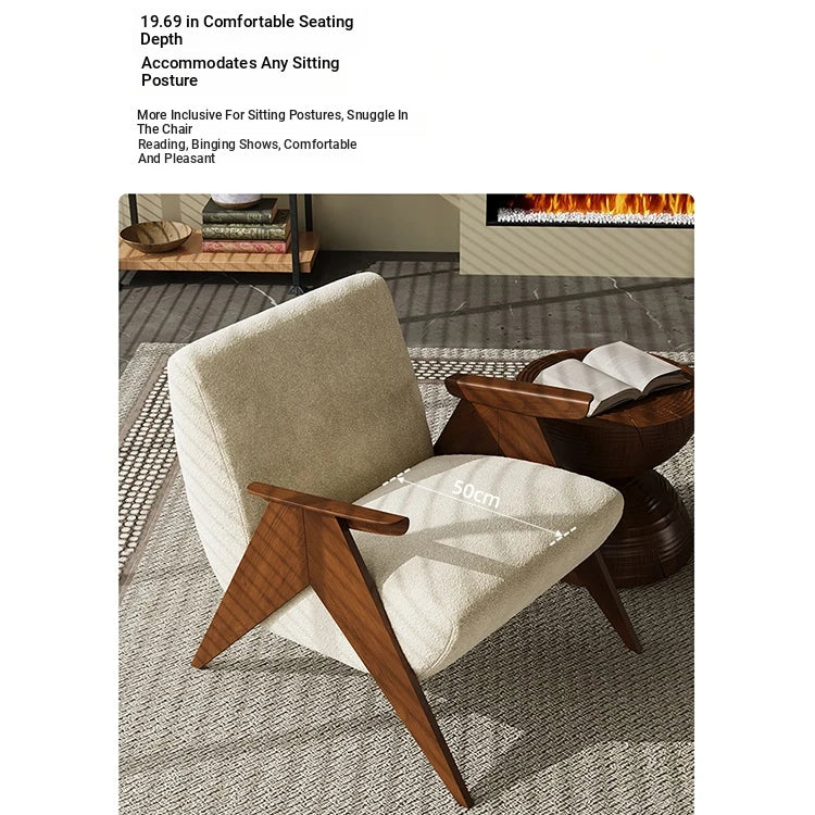 Stylish Ash Wood Chenille Sofa Chair for Modern Living Spaces – Comfortable & Chic Accent Furniture fxmj-3052