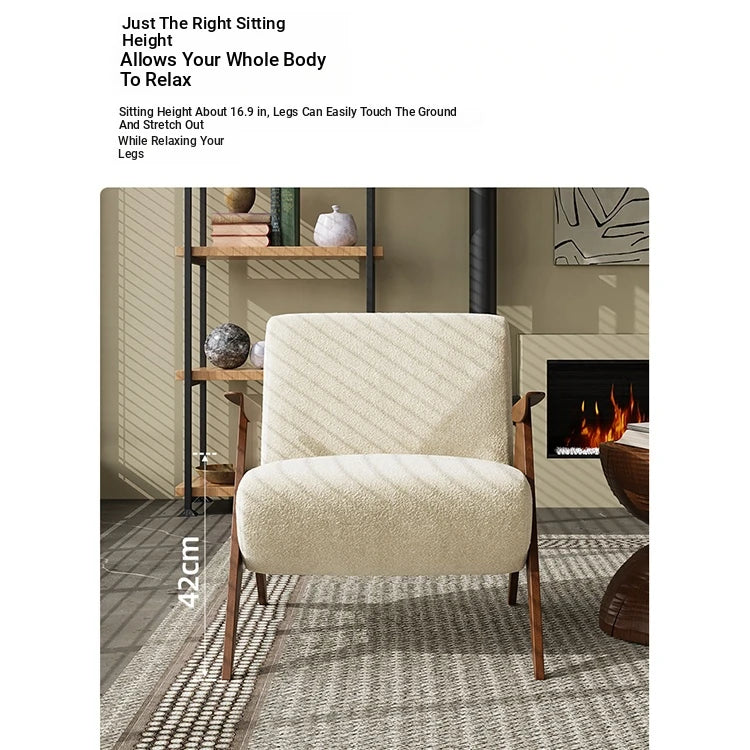 Stylish Ash Wood Chenille Sofa Chair for Modern Living Spaces – Comfortable & Chic Accent Furniture fxmj-3052