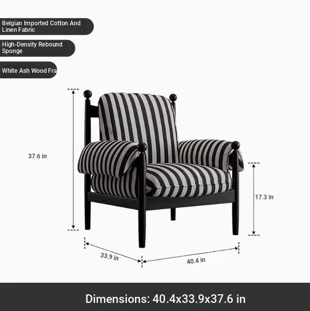 Stylish Accent Chair with Ash Wood Frame and Soft Chenille Upholstery - Ideal for Cozy Living Spaces fxmj-3053
