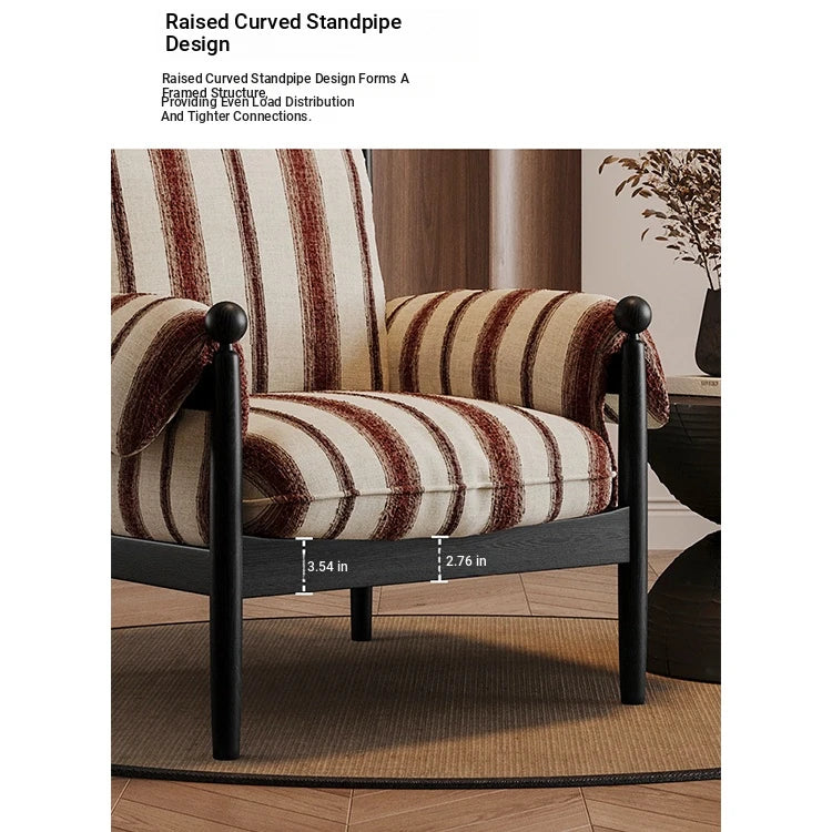 Stylish Accent Chair with Ash Wood Frame and Soft Chenille Upholstery - Ideal for Cozy Living Spaces fxmj-3053