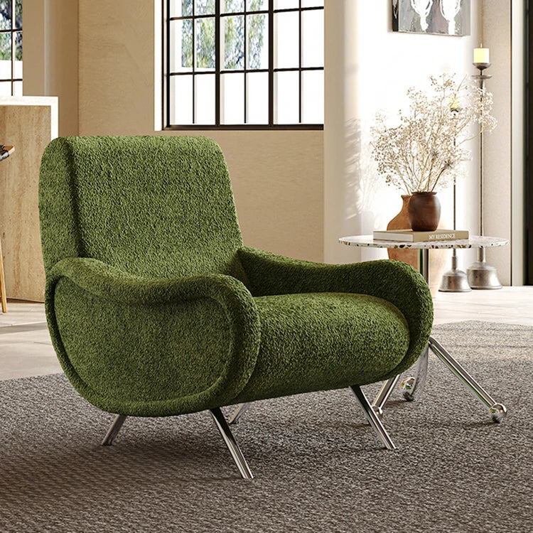 Stylish Chenille Sofa Chair with Stainless Steel Legs - Comfortable Lounge Furniture for Modern Living Rooms fxmj-3054