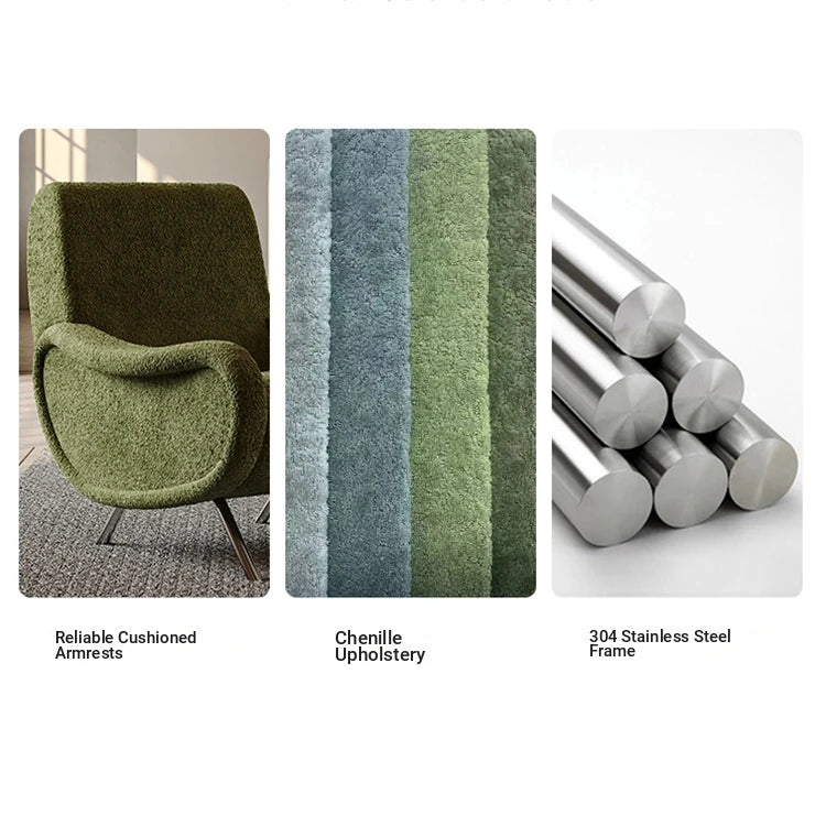 Stylish Chenille Sofa Chair with Stainless Steel Legs - Comfortable Lounge Furniture for Modern Living Rooms fxmj-3054