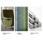 Stylish Chenille Sofa Chair with Stainless Steel Legs - Comfortable Lounge Furniture for Modern Living Rooms fxmj-3054