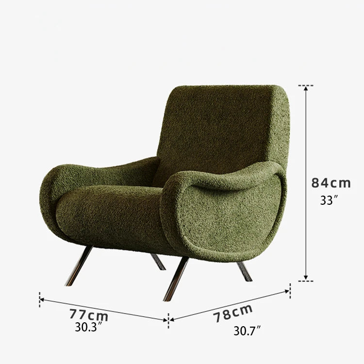 Stylish Chenille Sofa Chair with Stainless Steel Legs - Comfortable Lounge Furniture for Modern Living Rooms fxmj-3054