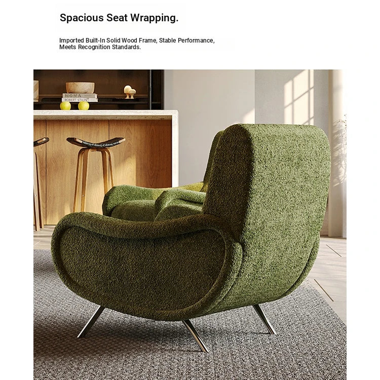 Stylish Chenille Sofa Chair with Stainless Steel Legs - Comfortable Lounge Furniture for Modern Living Rooms fxmj-3054