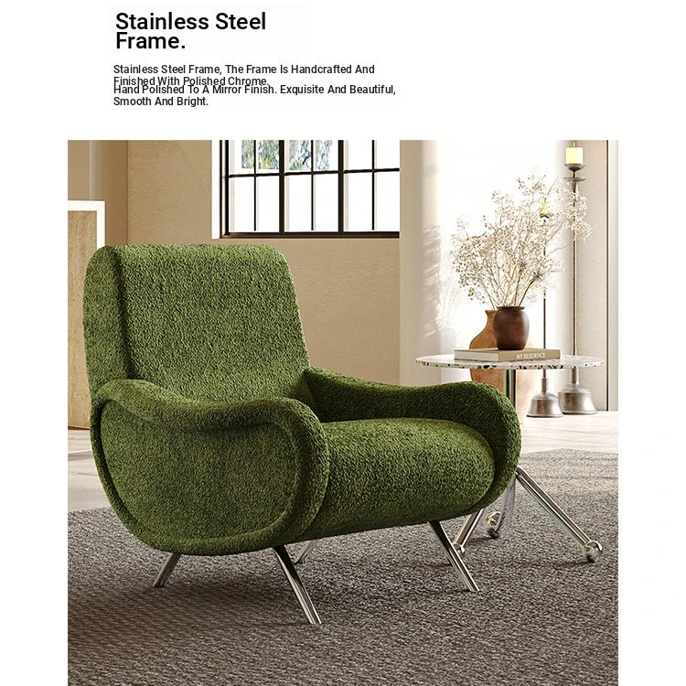 Stylish Chenille Sofa Chair with Stainless Steel Legs - Comfortable Lounge Furniture for Modern Living Rooms fxmj-3054