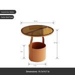 Stylish Tempered Glass Coffee Table with Unique Orange Base and Storage Compartment for Modern Living Rooms fxmj-3056