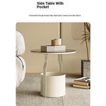 Stylish Tempered Glass Coffee Table with Unique Orange Base and Storage Compartment for Modern Living Rooms fxmj-3056