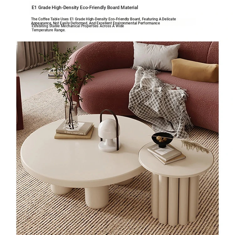 Stylish Modern Round Coffee Table with Unique Column Design for Chic Living Rooms fxmj-3058
