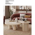 Stylish Modern Round Coffee Table with Unique Column Design for Chic Living Rooms fxmj-3058