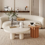 Stylish Modern Round Coffee Table with Unique Column Design for Chic Living Rooms fxmj-3058