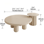 Stylish Modern Round Coffee Table with Unique Column Design for Chic Living Rooms fxmj-3058