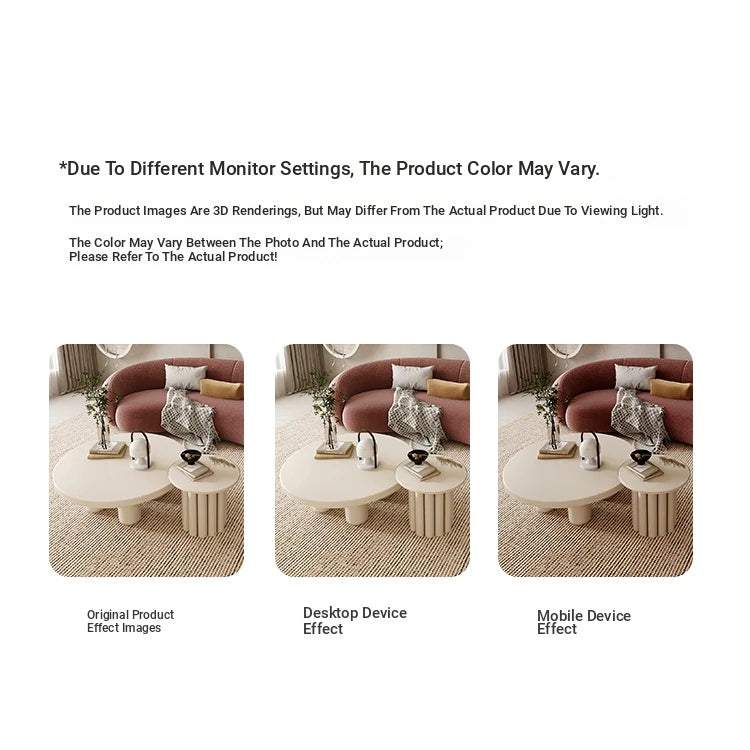 Stylish Modern Round Coffee Table with Unique Column Design for Chic Living Rooms fxmj-3058